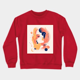 Abstract illustration of female head Crewneck Sweatshirt